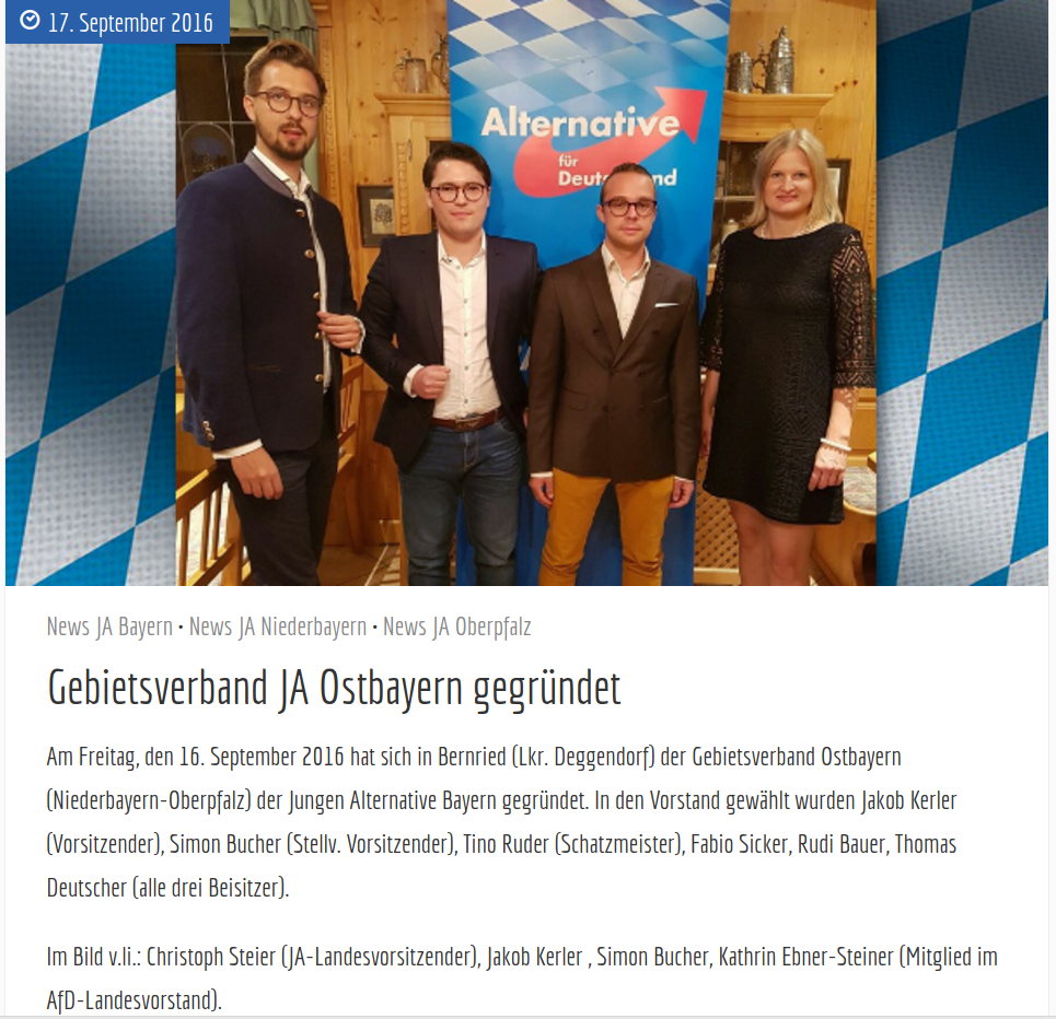 AfD: Gebietsverband Jungen Alternative (JA) Ostbayern gegründet